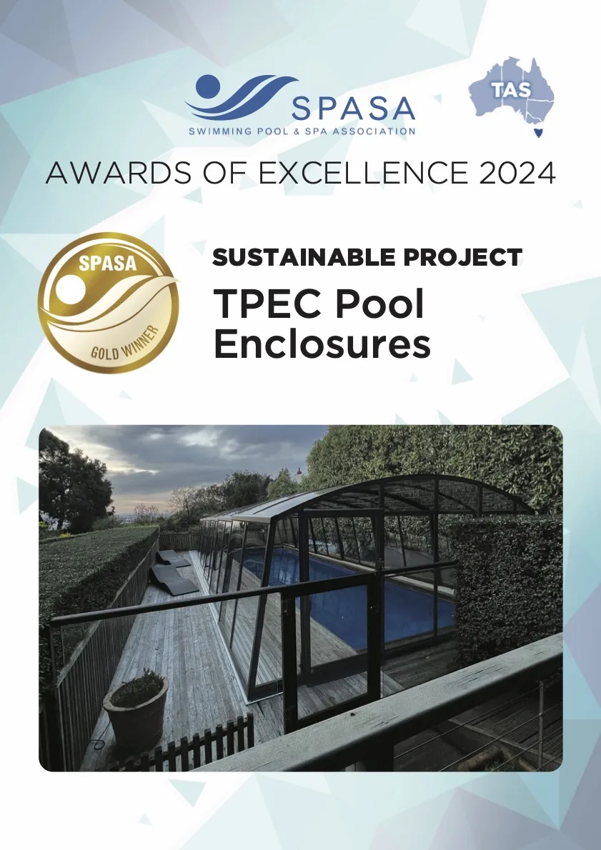 TAS Gold Award Winner SPASA 2024 TPEC Pool Enclosures jpg